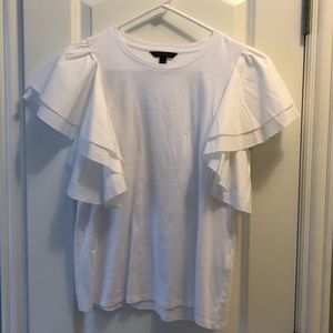 Banana republic white flutter sleeve top